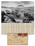 Extraordinary Letter by Alan Wood Describing Iwo Jima: ...When they raised a little flag on top of the Mountain the Marines on the beach cheered...a Marine came aboard asking for a larger flag...